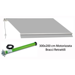 Tenda da Sole 300x200 cm a Bracci Retrattili Motorizzata con Motore Elettrica