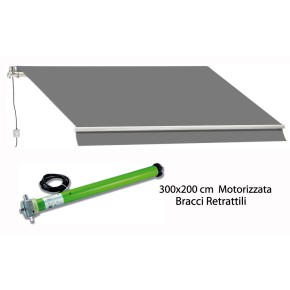 Tenda da Sole 300x200 cm a Bracci Retrattili Motorizzata con Motore Elettrica