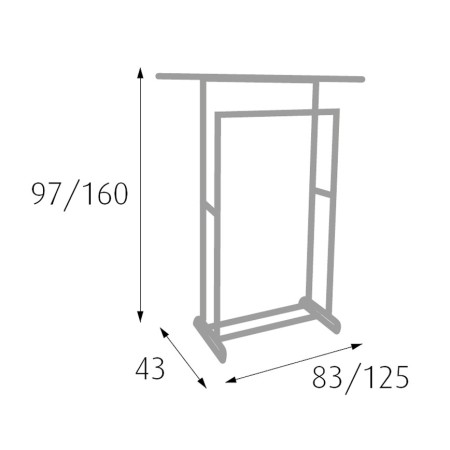 Stand Carrello Stender Appendiabiti Estensibile Porta Abiti Ruote Attaccapanni