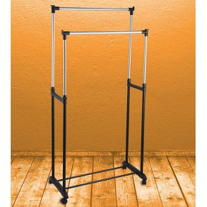 Stand Carrello Stender Appendiabiti Estensibile Porta Abiti Ruote Attaccapanni 2