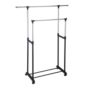 Stand Carrello Stender Appendiabiti Estensibile Porta Abiti Ruote Attaccapanni