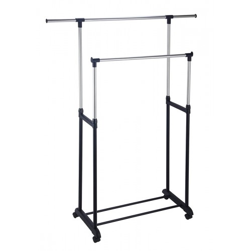 Stand Carrello Stender Appendiabiti Estensibile Porta Abiti Ruote Attaccapanni