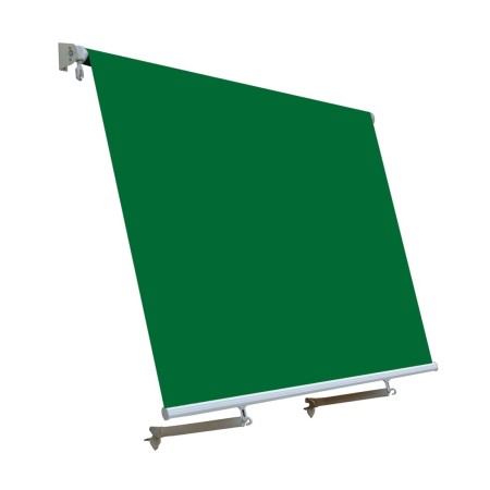 Tenda da Sole Verde 245x245 a Parete con Bracci da Terrazzo Avvolgibile Esterno