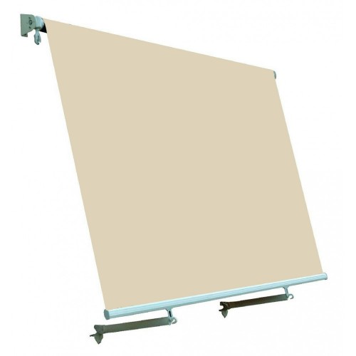 Tenda da Sole Beige 245x245 a Caduta con Bracci da Terrazzo Avvolgibile Esterno