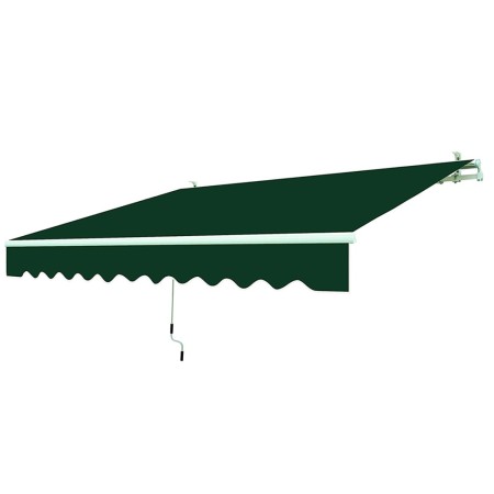 Tenda da Sole a Bracci Retrattili 300x200 Verde con Rullo per Esterno da Balcone