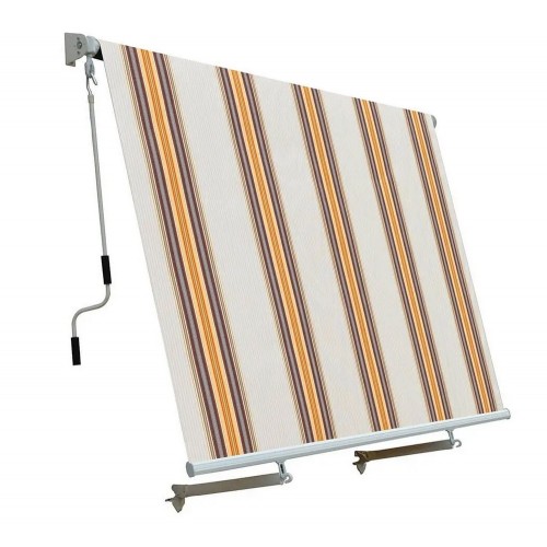Tenda da Sole Riga Beige 300x245 a Caduta con Bracci per Balconi Moderna Esterno