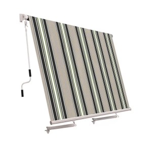 Tenda da Sole Riga Verde 300x245 a Caduta con Bracci per Balconi Moderna Esterno
