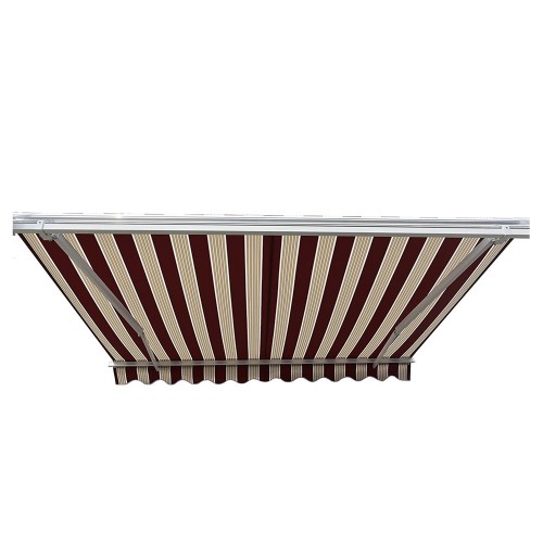 Tenda da Sole 300x200 a Bracci Retrattili Righe Rossa Rullo per Esterno Terrazzo