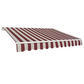 Tenda da Sole 300x200 a Bracci Retrattili Righe Rossa Rullo per Esterno Terrazzo