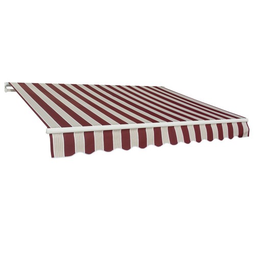 Tenda da Sole 300x200 a Bracci Retrattili Righe Rossa Rullo per Esterno Terrazzo