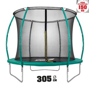 Trampolino Tappeto Elastico 305 cm Diametro Bambini Rete Sicurezza da Giardino