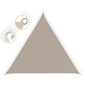 Vela Ombreggiante 5x5 Tortora Triangolare Tenda Parasole Giardino Impermeabile