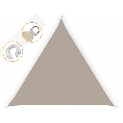 Vela Ombreggiante 5x5 Tortora Triangolare Tenda Parasole Giardino Impermeabile