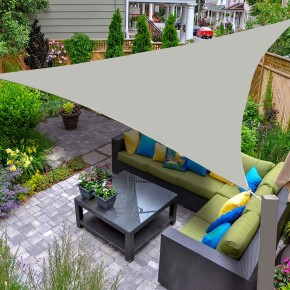 Vela Ombreggiante 5x5 Grigia Triangolare Tenda Parasole da Giardino Impermeabile 2
