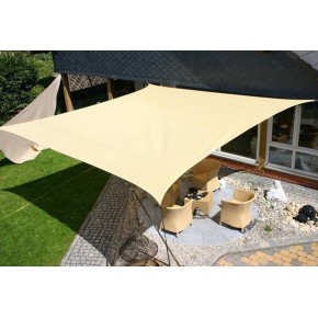 Vela Ombreggiante 3x3 mt Beige Quadrata Telo da Giardino Esterno Tenda Parasole
