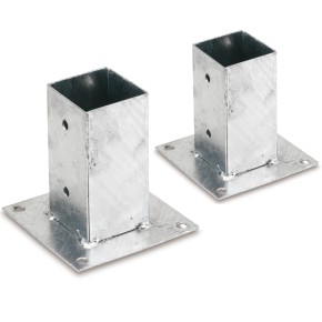 2 Staffe a Terra Bicchiere 9x9 cm Quadrato Porta Pilastro Pergole Palo in Legno