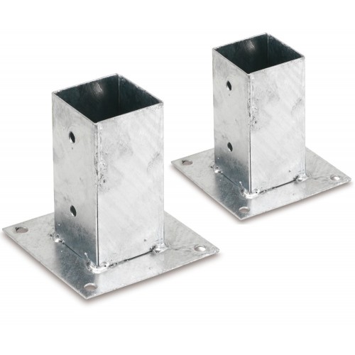 2 Staffe a Terra Bicchiere 9x9 cm Quadrato Porta Pilastro Pergole Palo in Legno