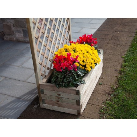 Fioriera con Grigliato 120 Balcone Vaso Spalliera Legno Rettangolare Portavaso