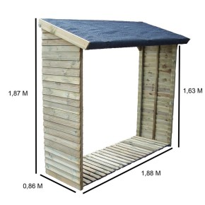 Tettoia Legnaia 188x86 2 Pareti in Legno Portalegna da Ardere Giardino Esterno 2