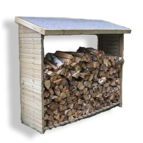 Tettoia Legnaia 188x86 2 Pareti in Legno Portalegna da Ardere Giardino Esterno
