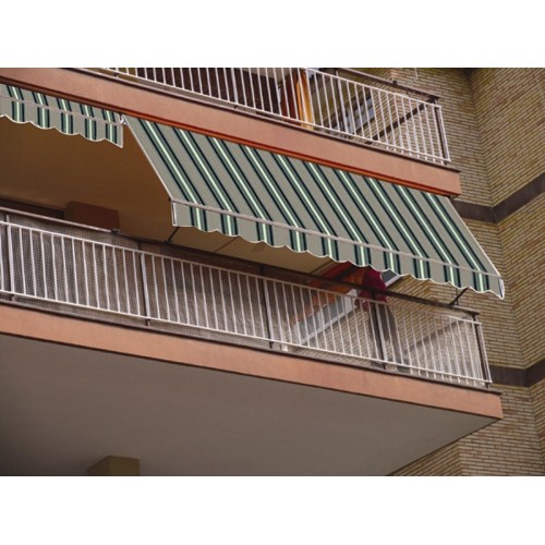 Tenda da Sole a Caduta 300x250 Verde con Bracci Balcone Rullo Soffitto Parasole