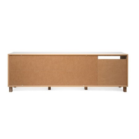 Mobile Credenza 200 cm 3 Ante in Legno Bianco e rovere Naturale Madia Soggiorno