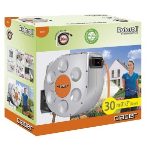 Avvolgitubo Automatico 30 a Muro da Parete Porta Tubo Acqua Giardino Innaffiare 2
