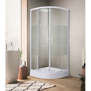 Box Doccia Tondo Semicircolare 80x80 90x90 cm 4 mm in Cristallo Vetro Scorrevole