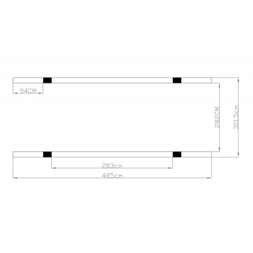 Carport in Alluminio 3x4.8 metri Policarbonato Gazebo Posto Auto Capanno Tettoia