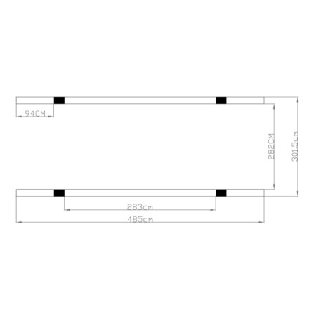 Carport in Alluminio 3x4.8 metri Policarbonato Gazebo Posto Auto Capanno Tettoia