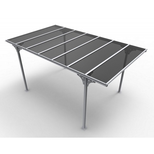 Tettoia in Alluminio 3x4.8 metri Carport Policarbonato Gazebo Posto Auto Capanno