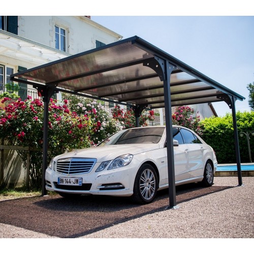 Tettoia in Alluminio 3x4.8 metri Carport Policarbonato Gazebo Posto Auto Capanno