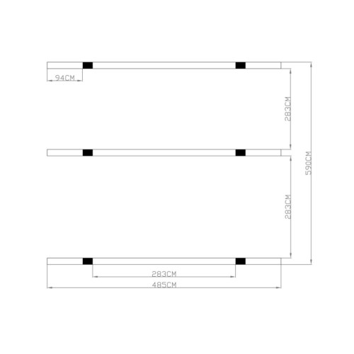 Carport in Alluminio 6x5 metri Policarbonato Gazebo Posto Auto Capanno Tettoia