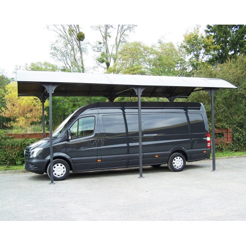 Carport in Alluminio 3.6x7.6 mt Policarbonato Posto Auto Tettoia Camper Furgoni