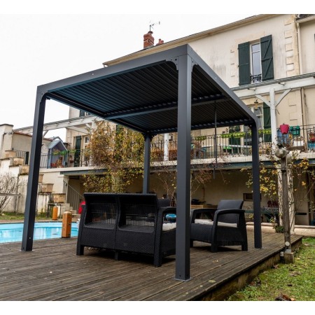 Pergola Bioclimatica 3x2.4 mt in Alluminio Gazebo da Giardino Terrazzo Pergolato