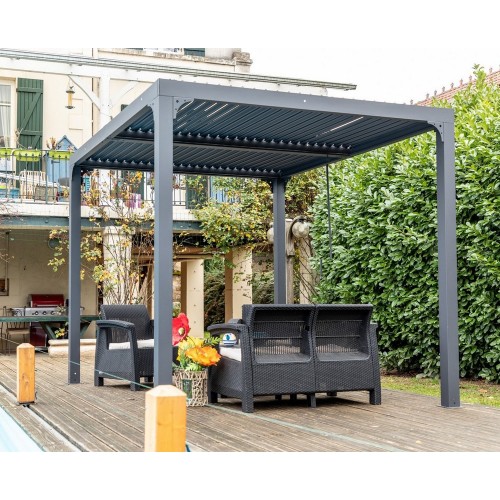 Pergola Bioclimatica 3x2.4 mt in Alluminio Gazebo da Giardino Terrazzo Pergolato