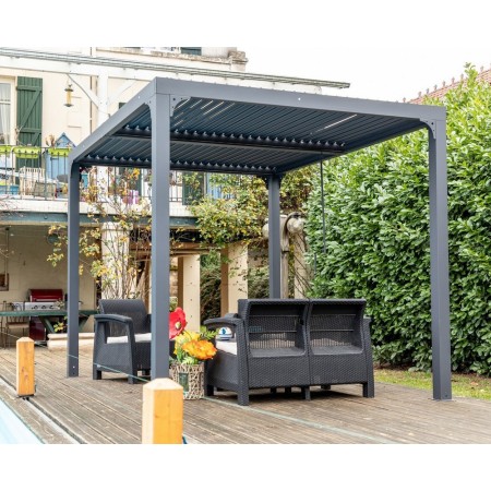 Pergola Bioclimatica 3x2.4 mt in Alluminio Gazebo da Giardino Terrazzo Pergolato