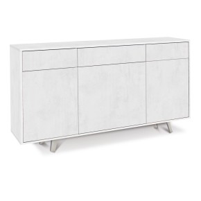Credenza Madia 3 Ante 3 Cassetti Ossido Bianco Mobile Contenitore da Soggiorno