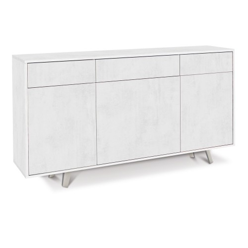 Credenza Madia 3 Ante 3 Cassetti Ossido Bianco Mobile Contenitore da Soggiorno