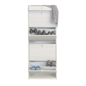 Scarpiera in Legno Olmo 4 Ante a Ribalta Doppia Cassetto 20 Paia Porta Scarpe 2