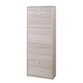 Scarpiera in Legno Olmo 4 Ante a Ribalta Doppia Cassetto 20 Paia Porta Scarpe