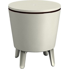 Tavolino da Cocktail in Resina Mini Bar Esterno 50x50 Bianco Portaghiaccio Party