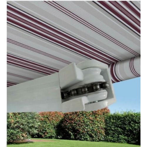 Tenda da Sole 300x200 con Bracci a Catena Righe Rosse Inclinazione Regolabile
