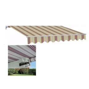 Tenda da Sole 300x200 con Bracci a Catena Righe Rosse Inclinazione Regolabile