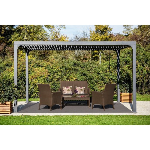 Pergola Bioclimatica 3.6x3 mt in Alluminio Gazebo da Giardino Terrazzo Pergolato
