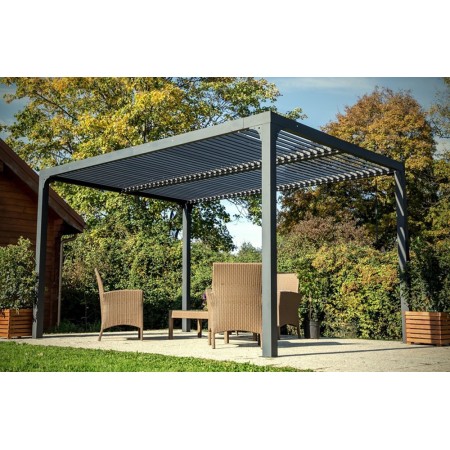 Pergola Bioclimatica 3.6x3 mt in Alluminio Gazebo da Giardino Terrazzo Pergolato