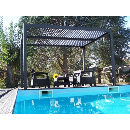 Pergola Bioclimatica 3.6x3 mt in Alluminio Gazebo da Giardino Terrazzo Pergolato