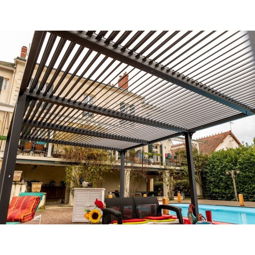 Pergola Bioclimatica 3.6x6 mt in Alluminio Gazebo da Giardino Terrazzo Pergolato