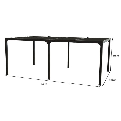 Pergola Bioclimatica 3.6x6 mt in Alluminio Gazebo da Giardino Terrazzo Pergolato