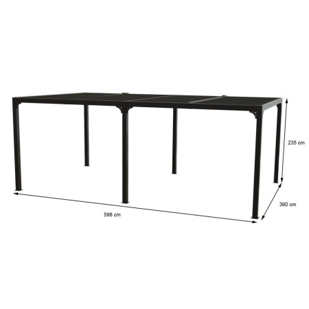 Pergola Bioclimatica 3.6x6 mt in Alluminio Gazebo da Giardino Terrazzo Pergolato